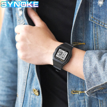 Digital Sports Watch – Retro Square Multi Function Water Resistant Watch for Boys - ZOOMNSTORE