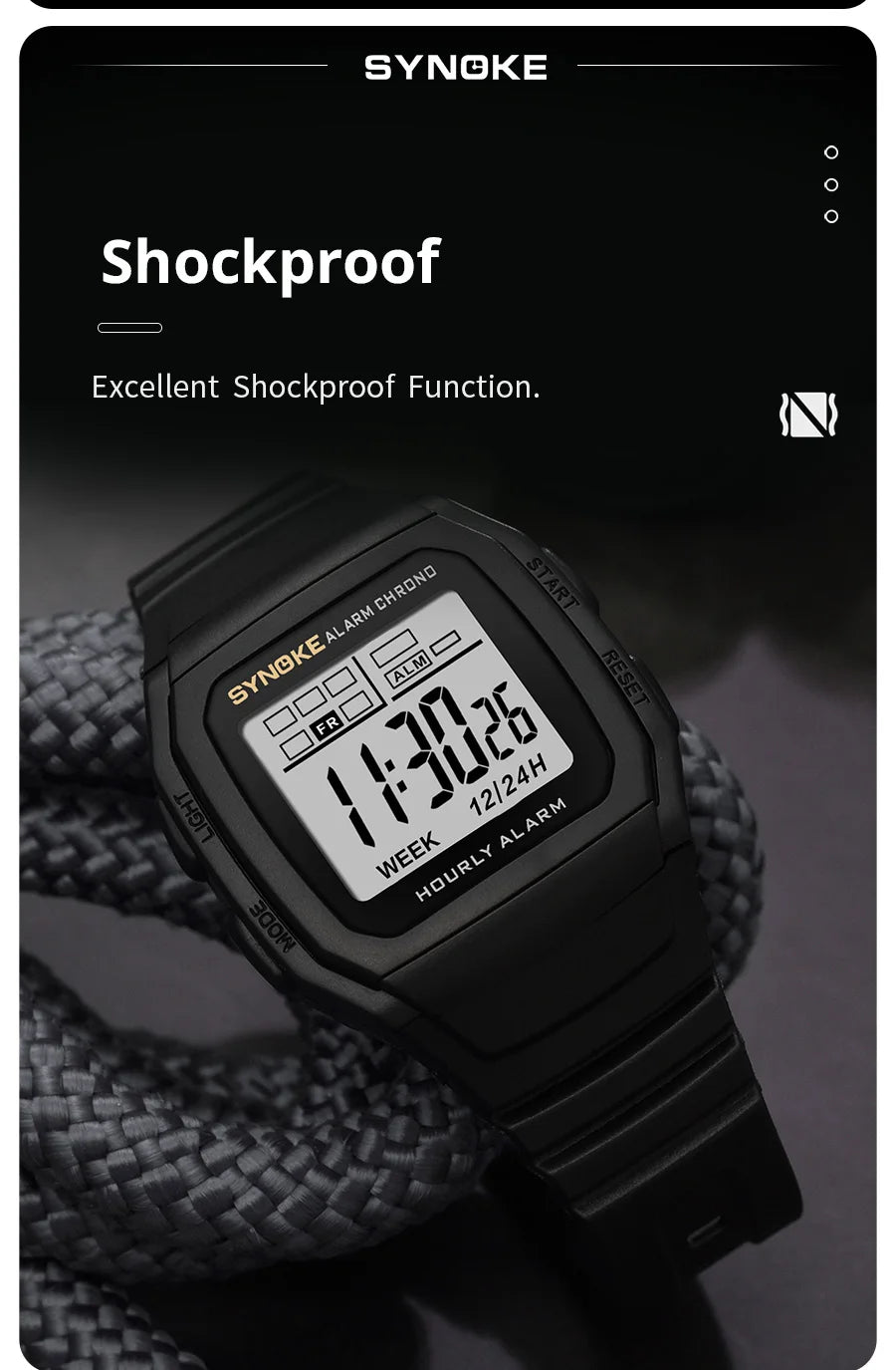 Digital Sports Watch – Retro Square Multi Function Water Resistant Watch for Boys - ZOOMNSTORE
