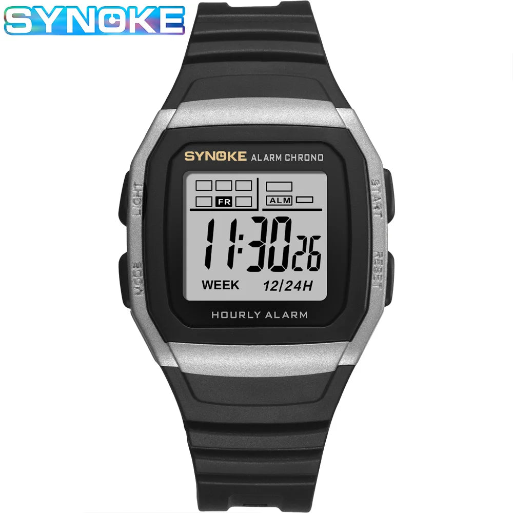Digital Sports Watch – Retro Square Multi Function Water Resistant Watch for Boys - ZOOMNSTORE