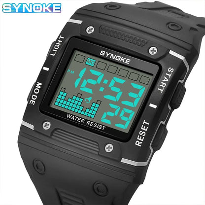 Digital Sports Watch - Waterproof Large Screen Square Dial Men's Electronic Timepiece - ZOOMNSTORE
