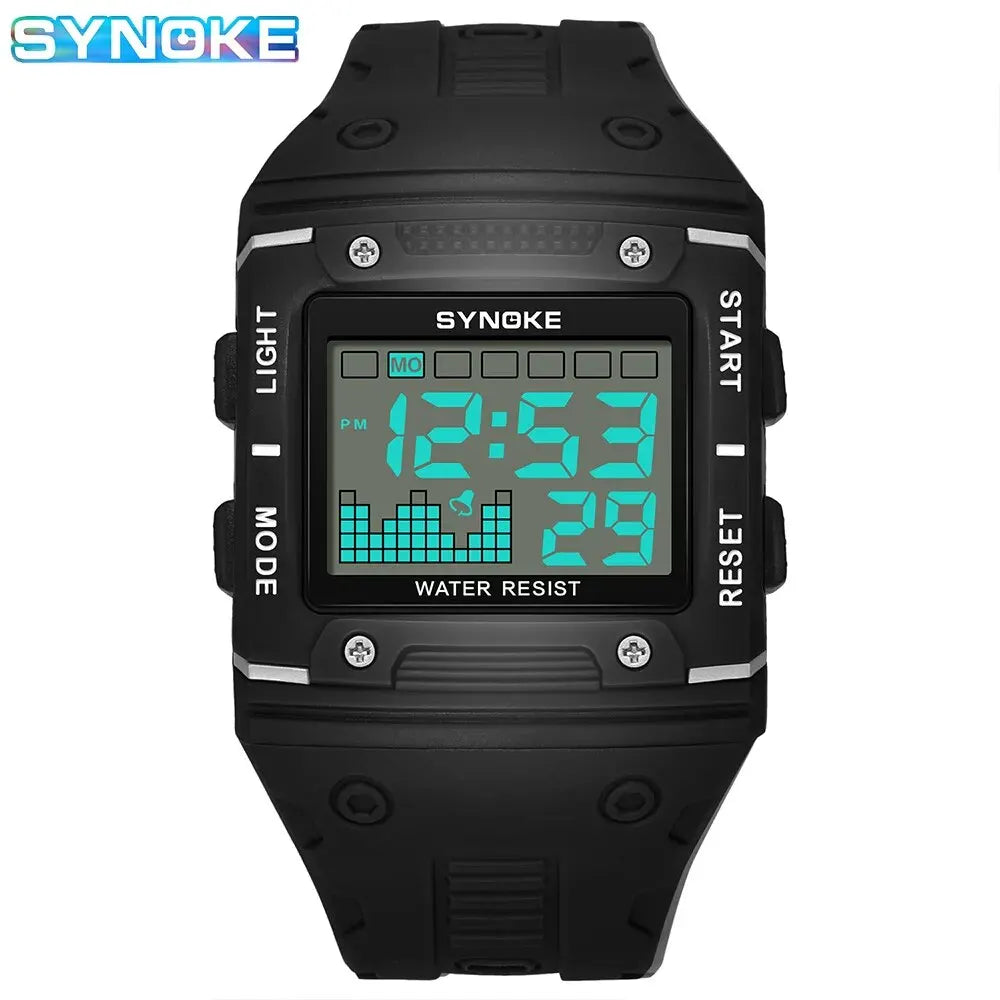 Digital Sports Watch - Waterproof Large Screen Square Dial Men's Electronic Timepiece - ZOOMNSTORE
