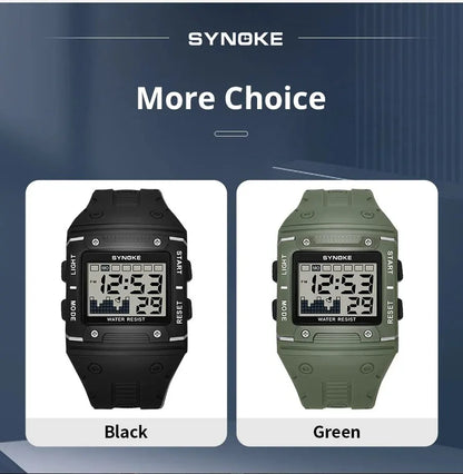 Digital Sports Watch - Waterproof Large Screen Square Dial Men's Electronic Timepiece - ZOOMNSTORE
