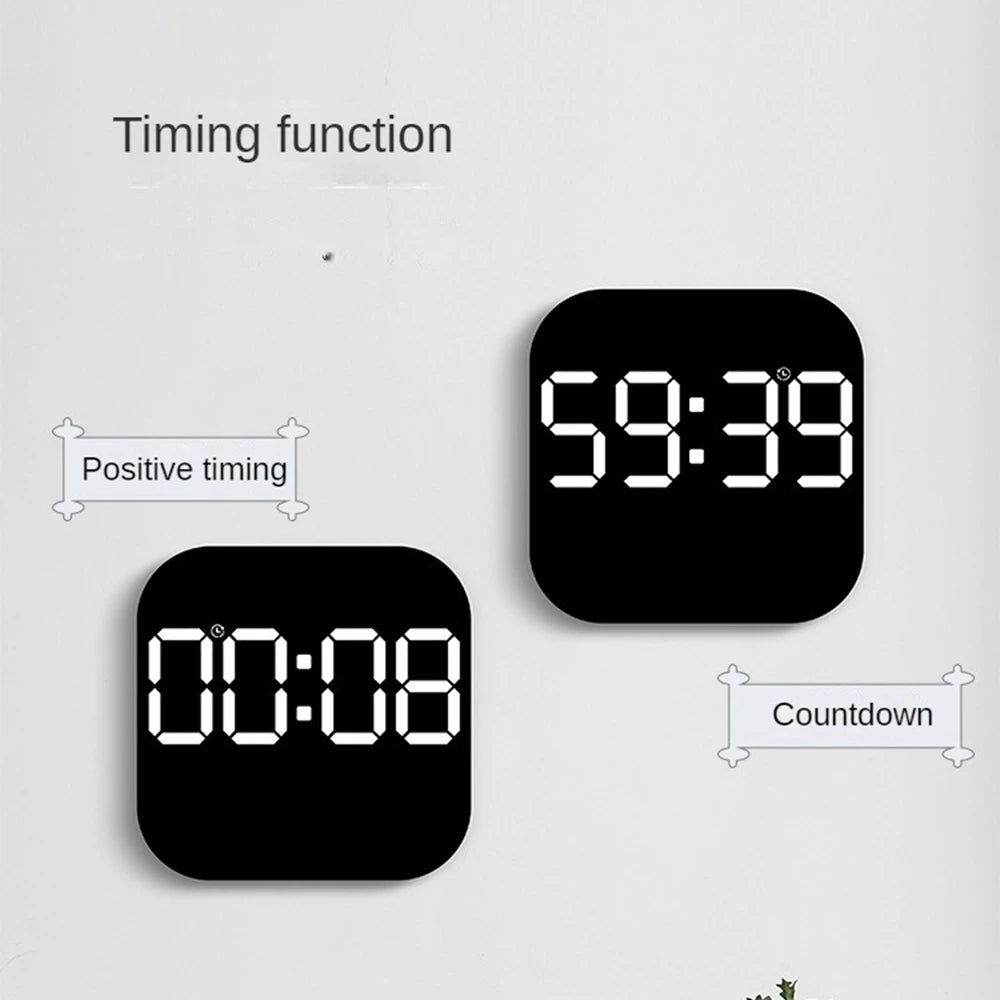 Digital Wall Clock with Temperature and Date - LED Alarm Clock 1224H Remote Control - ZOOMNSTORE