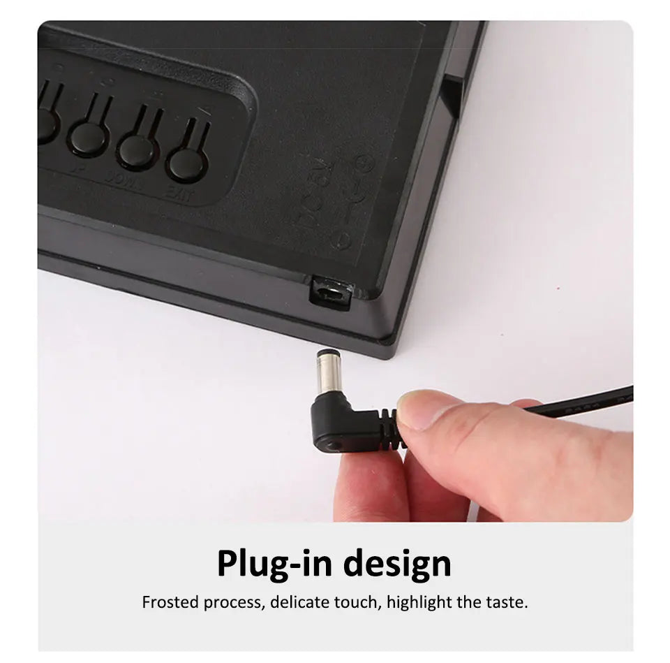 Large Digital Wall Clock with Alarm Temperature  Date Display - 14 LED Plug-In Clock - ZOOMNSTORE