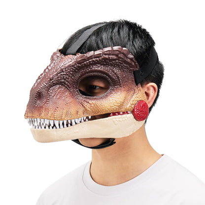 Funny Dinosaur Mask Dino Mask Moving Jaw Halloween Mask Dinosaur Head Face Mask Movable Mouth Party Cosplay Props - ZOOMNSTORE