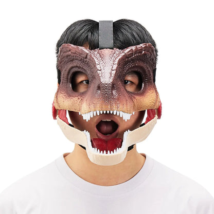 Funny Dinosaur Mask Dino Mask Moving Jaw Halloween Mask Dinosaur Head Face Mask Movable Mouth Party Cosplay Props - ZOOMNSTORE