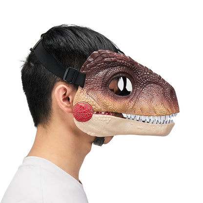 Funny Dinosaur Mask Dino Mask Moving Jaw Halloween Mask Dinosaur Head Face Mask Movable Mouth Party Cosplay Props - ZOOMNSTORE