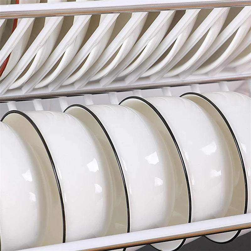 Dish Drying Rack - Kitchen Organizer Plastic Plate Drying Shelf | Foldable Sink Storage Stand - ZOOMNSTORE