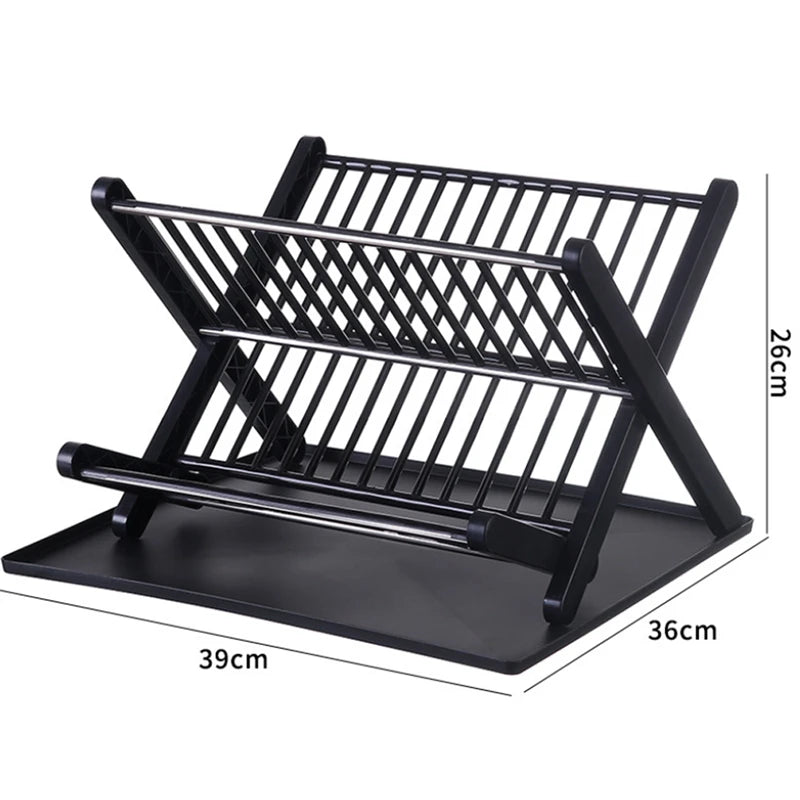 Dish Drying Rack - Kitchen Organizer Plastic Plate Drying Shelf | Foldable Sink Storage Stand - ZOOMNSTORE