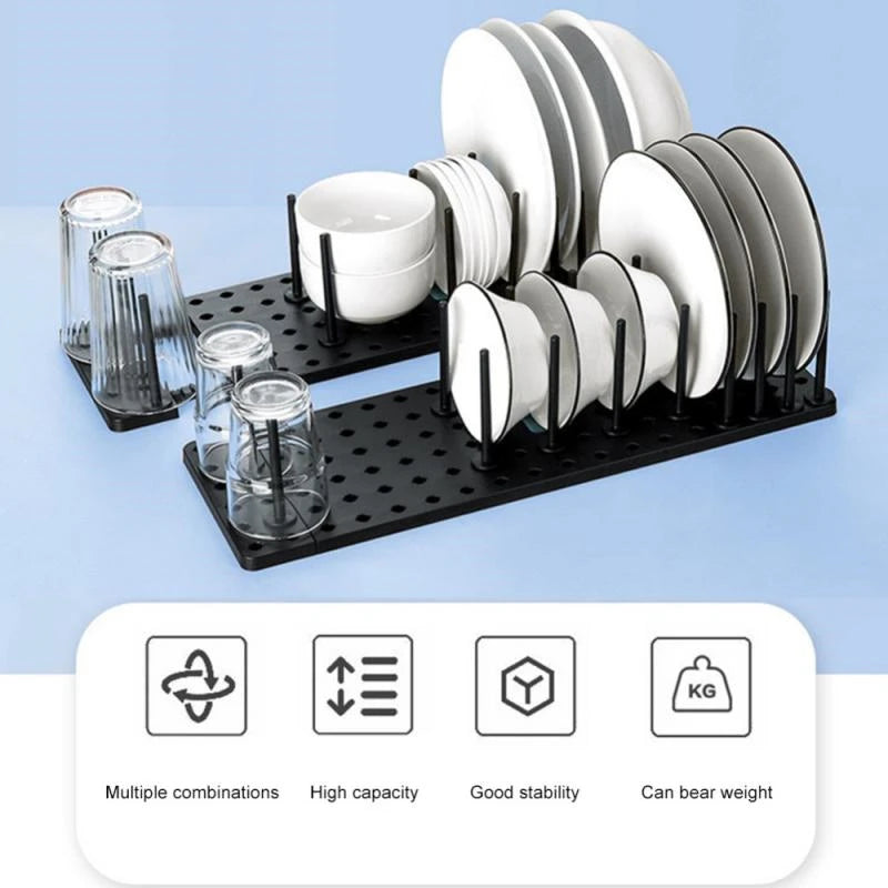 Dish Drying Rack - Kitchen Organizer Plastic Plate Drying Shelf | Foldable Sink Storage Stand - ZOOMNSTORE