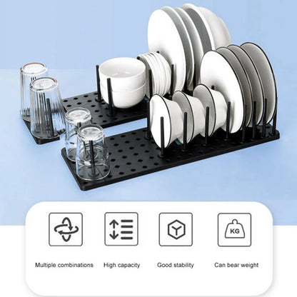 Dish Drying Rack - Kitchen Organizer Plastic Plate Drying Shelf | Foldable Sink Storage Stand - ZOOMNSTORE