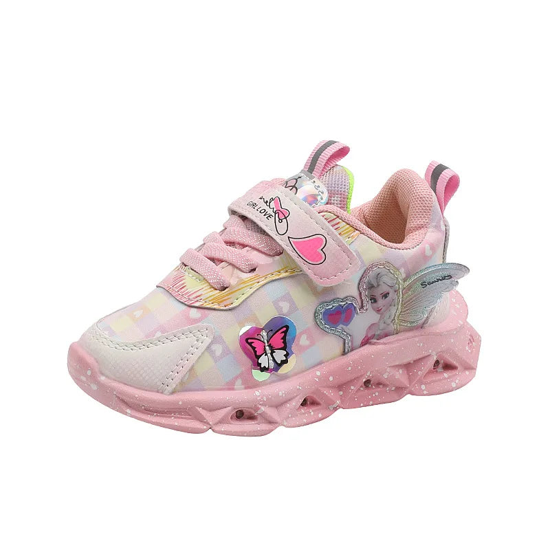 Disney Frozen LED Sneakers - Light-Up Casual Shoes for Girls - ZOOMNSTORE