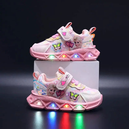 Disney Frozen LED Sneakers - Light-Up Casual Shoes for Girls - ZOOMNSTORE