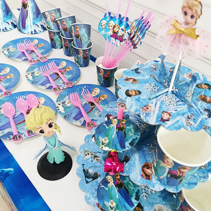 Disney Frozen Birthday Party Supplies - Snow Queen Cutlery Plates  Cups - ZOOMNSTORE