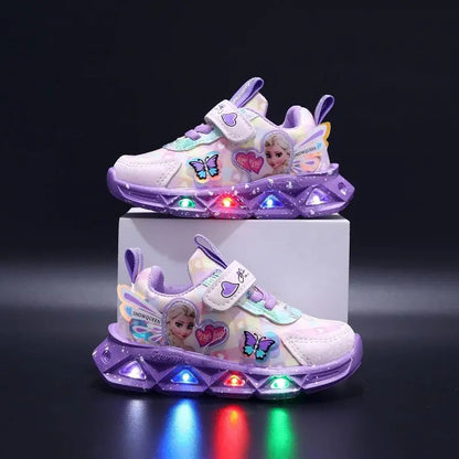 Disney Frozen LED Sneakers - Light-Up Casual Shoes for Girls - ZOOMNSTORE