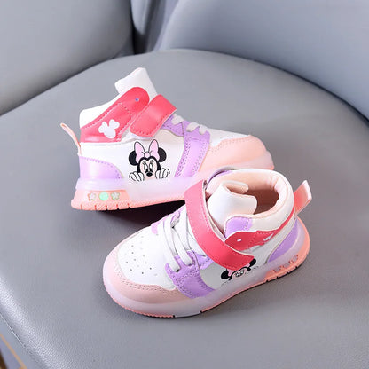 Disney Mickey Mouse LED Sneakers - Girls Casual Sports Shoes for Ages 1-6 - ZOOMNSTORE