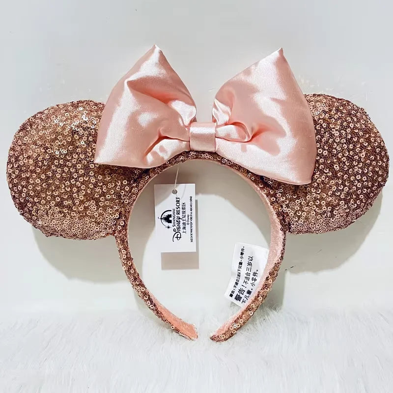 Minnie Mouse Ear Headband - Disney Plush Sequin Accessory for Adults  Kids - ZOOMNSTORE