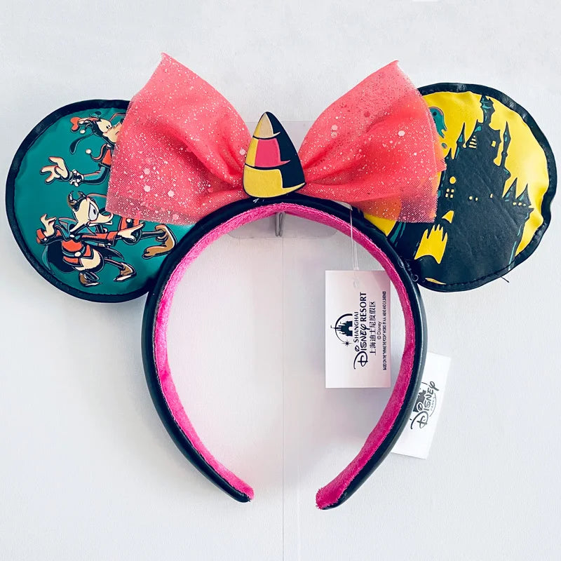 Disney Minnie Ear Headband For Women Disneyland Headband Mickey Adult/Child Ears Leather Plush Sequin Cosplay Girls Accessories - ZOOMNSTORE