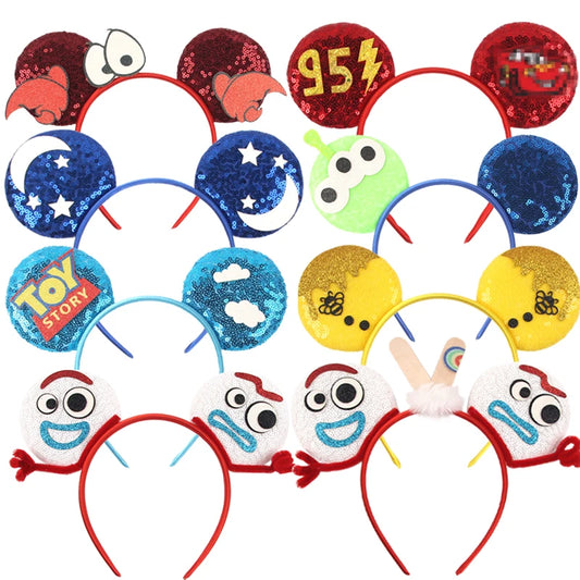 2024 Disney Festival Party Cosplay Mouse Ears Headband 3.3" Ears Glitter Hairband For Boys Girls DIY Cartoon Hair Accessories - ZOOMNSTORE