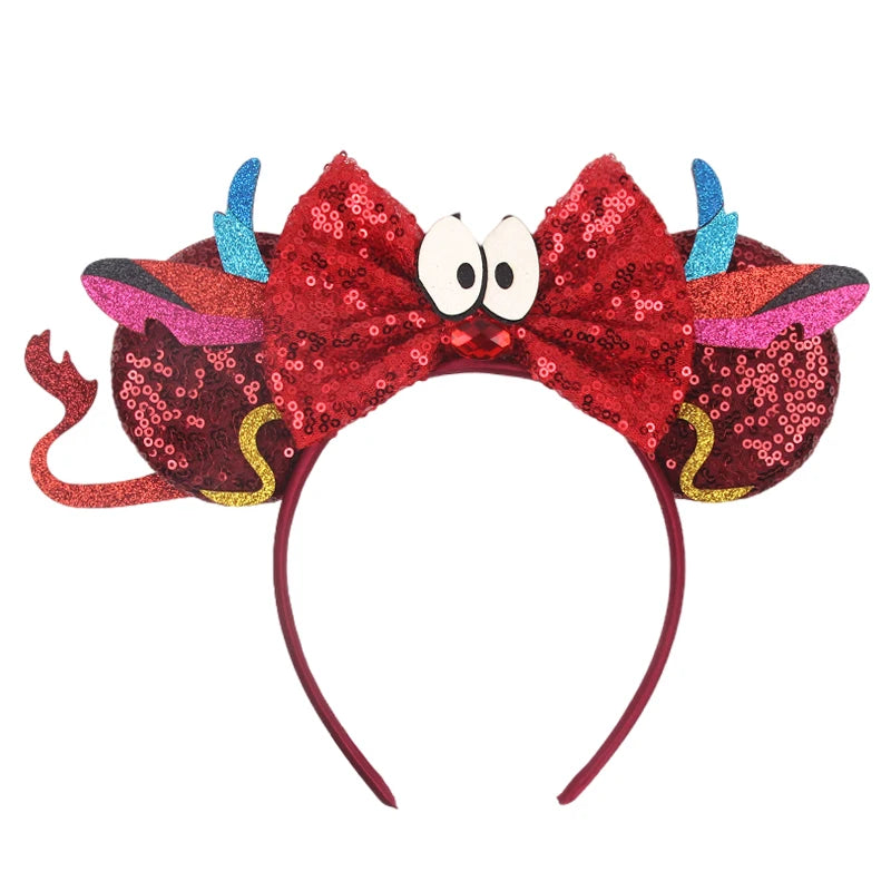 2024 Disney Festival Party Cosplay Mouse Ears Headband 3.3" Ears Glitter Hairband For Boys Girls DIY Cartoon Hair Accessories - ZOOMNSTORE