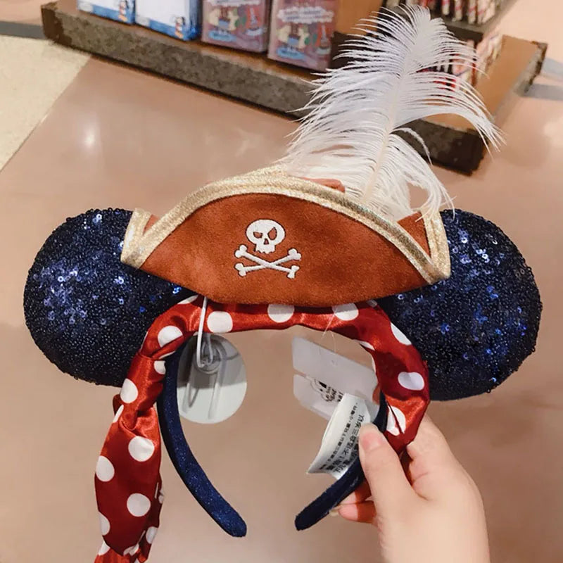 Disney Princess Headband Mickey Ear Rapunzel Snow White Sequin Bow Hair Hoop Gift Girl Accessories Halloween Gift Christmas Jack - ZOOMNSTORE