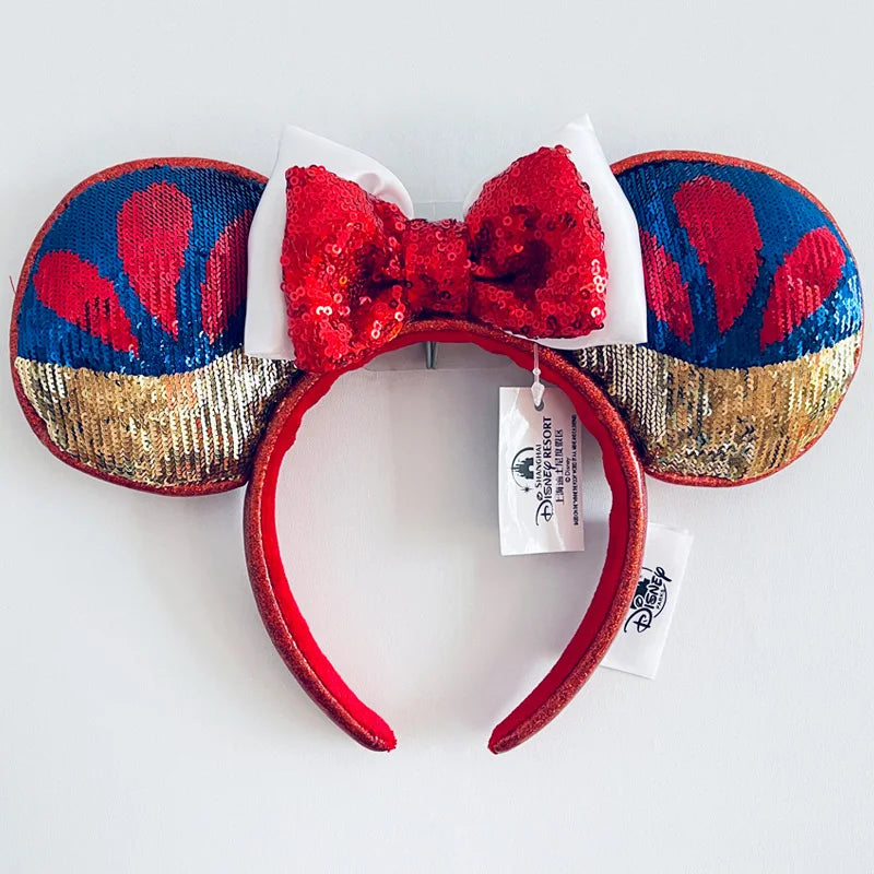 Disney Princess Headband Mickey Ear Rapunzel Snow White Sequin Bow Hair Hoop Gift Girl Accessories Halloween Gift Christmas Jack - ZOOMNSTORE