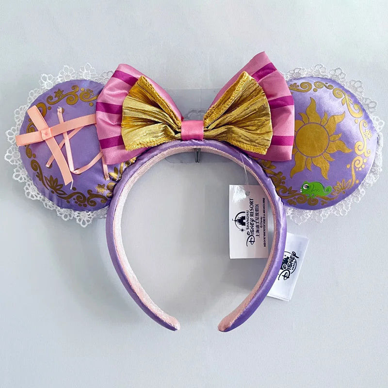Disney Princess Headband Mickey Ear Rapunzel Snow White Sequin Bow Hair Hoop Gift Girl Accessories Halloween Gift Christmas Jack - ZOOMNSTORE