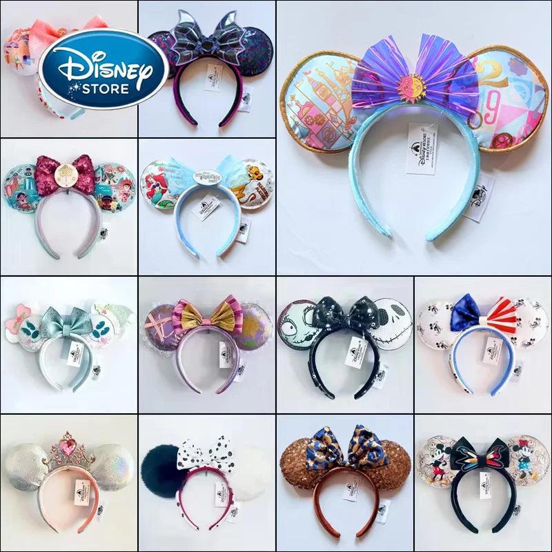 Disney Princess Headband Mickey Ear Rapunzel Snow White Sequin Bow Hair Hoop Gift Girl Accessories Halloween Gift Christmas Jack - ZOOMNSTORE