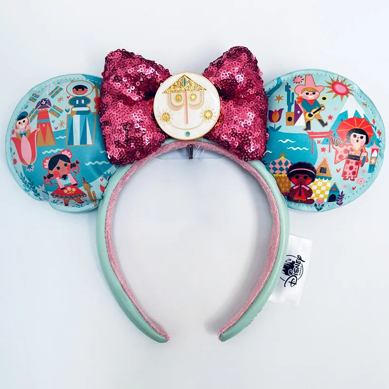 Disney Princess Headband Mickey Ear Rapunzel Snow White Sequin Bow Hair Hoop Gift Girl Accessories Halloween Gift Christmas Jack - ZOOMNSTORE