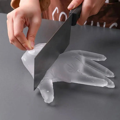 Disposable Food Gloves - 100Pcs TPE Clear Powder Free Non Slip Kitchen Safety Gloves - ZOOMNSTORE