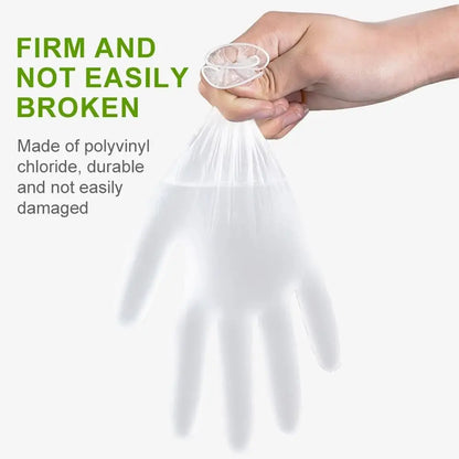 Disposable Food Gloves - 100Pcs TPE Clear Powder Free Non Slip Kitchen Safety Gloves - ZOOMNSTORE