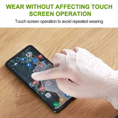 Disposable Food Gloves - 100Pcs TPE Clear Powder Free Non Slip Kitchen Safety Gloves - ZOOMNSTORE