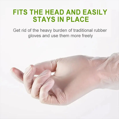 Disposable Food Gloves - 100Pcs TPE Clear Powder Free Non Slip Kitchen Safety Gloves - ZOOMNSTORE