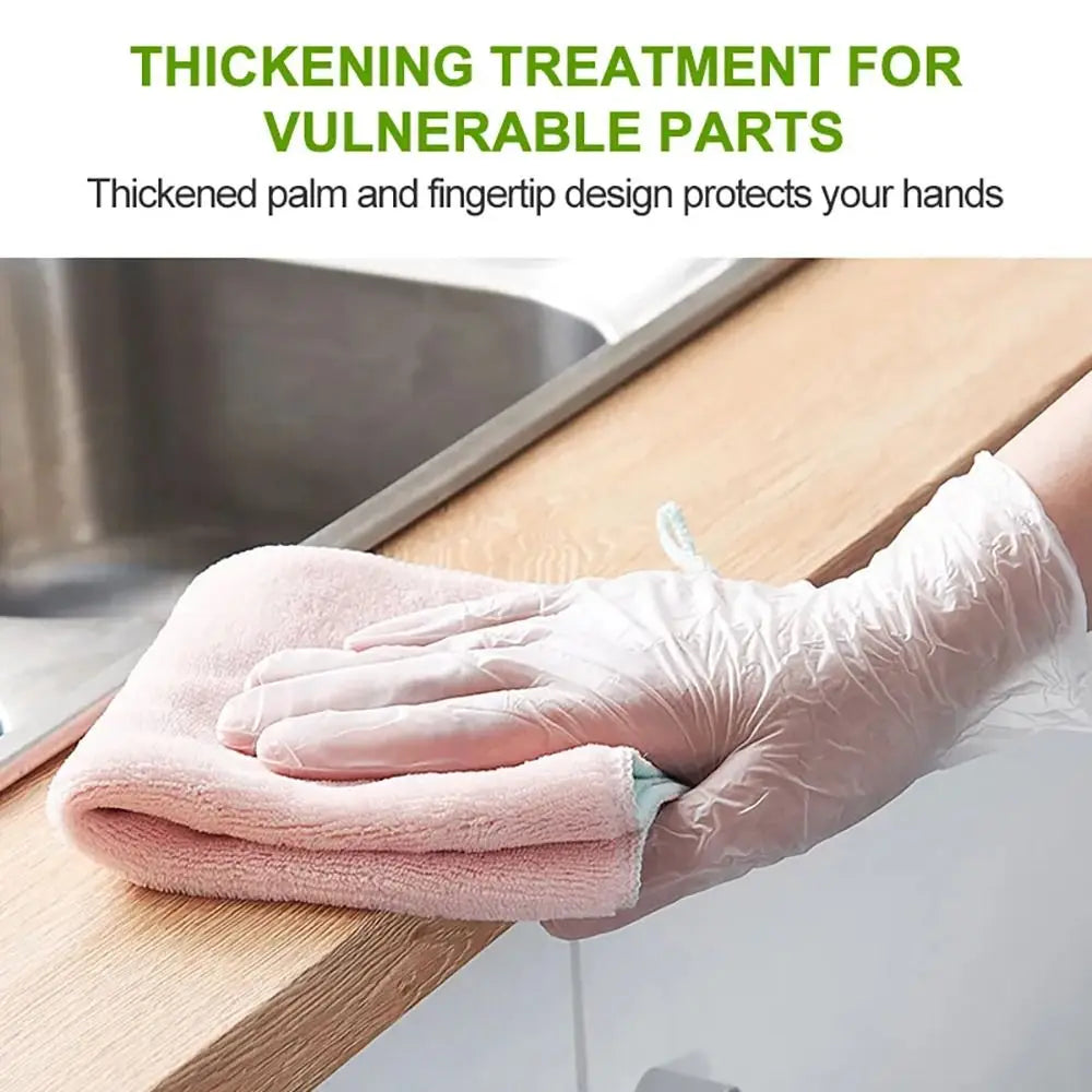 Disposable Food Gloves - 100Pcs TPE Clear Powder Free Non Slip Kitchen Safety Gloves - ZOOMNSTORE