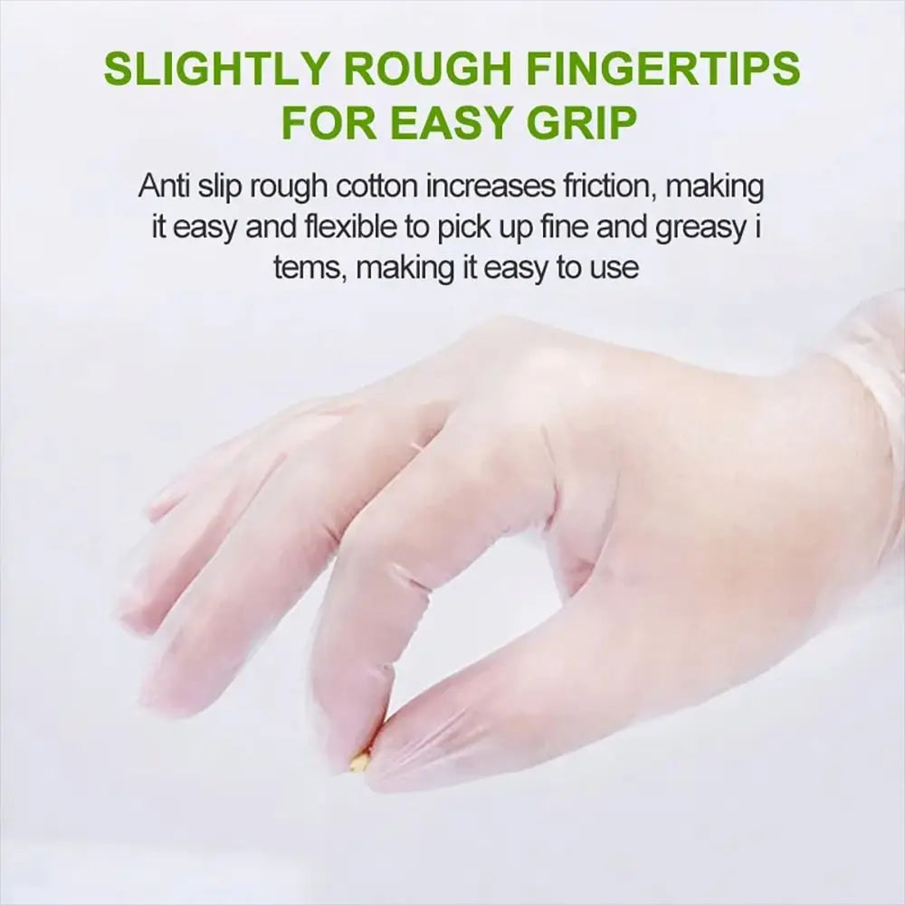 Disposable Food Gloves - 100Pcs TPE Clear Powder Free Non Slip Kitchen Safety Gloves - ZOOMNSTORE