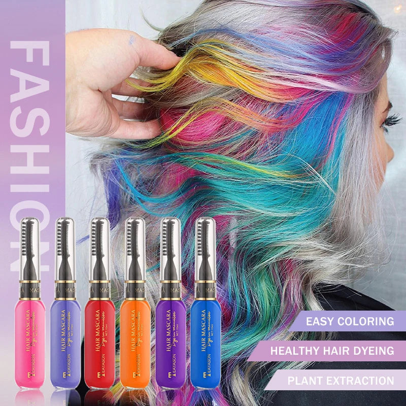 Disposable Hair Color Mascara - Washable Non-Toxic DIY Hair Wax in 13 Colors - ZOOMNSTORE