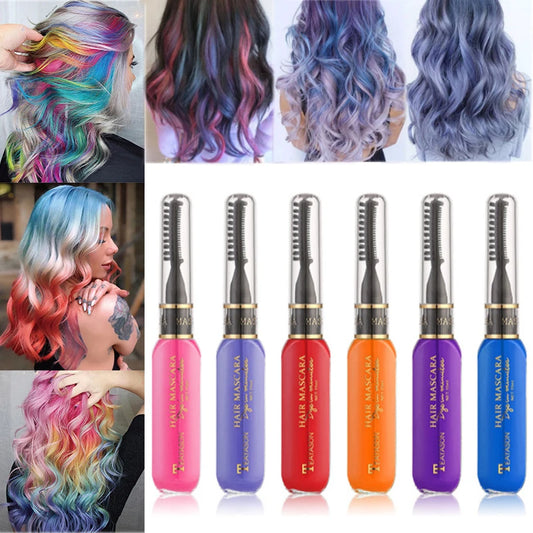 Disposable Hair Color Mascara - Washable Non-Toxic DIY Hair Wax in 13 Colors - ZOOMNSTORE