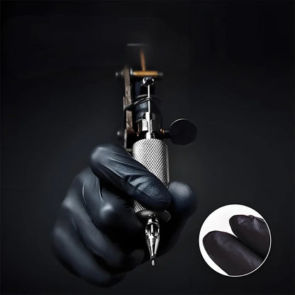 Disposable Nitrile Gloves - 100PCS Black, Tear Resistant & Powder Free for Food Handling - ZOOMNSTORE