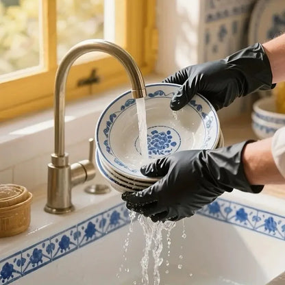 Disposable Nitrile Gloves - 100PCS Black, Tear Resistant & Powder Free for Food Handling - ZOOMNSTORE