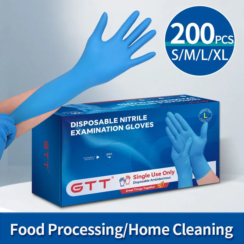 Disposable Nitrile Gloves – 100pcs Thick Durable Latex Free Kitchen Food Gloves - ZOOMNSTORE