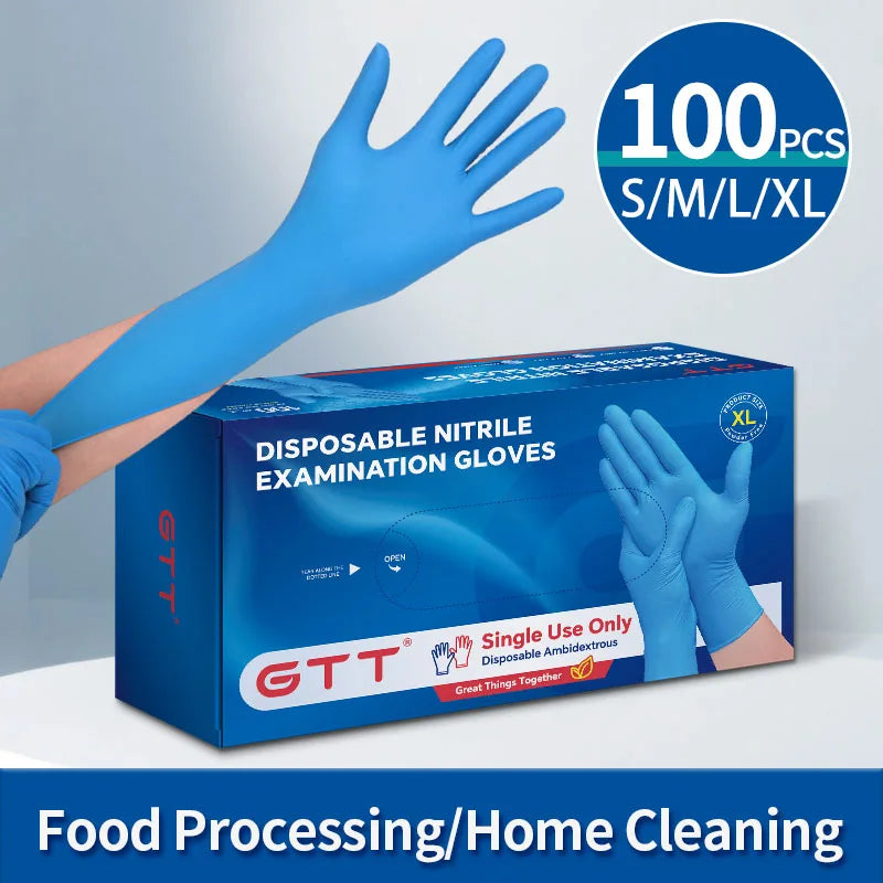 Disposable Nitrile Gloves – 100pcs Thick Durable Latex Free Kitchen Food Gloves - ZOOMNSTORE