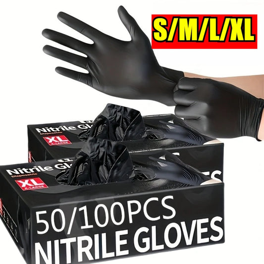 Disposable Nitrile Gloves – Waterproof Black Kitchen & Household Cleaning Gloves - ZOOMNSTORE