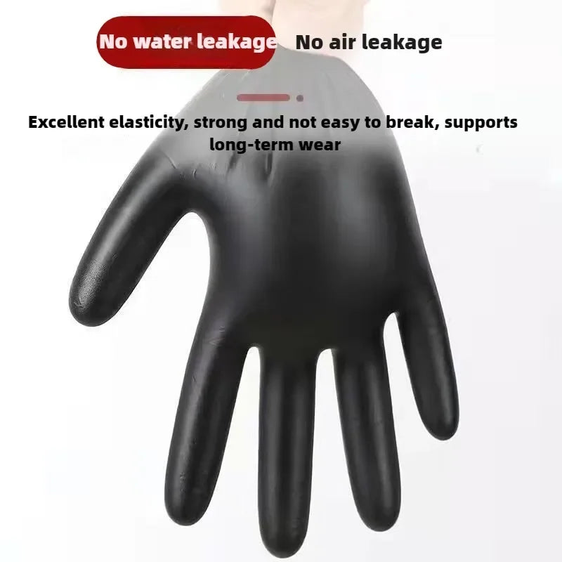 Disposable Nitrile Gloves – Waterproof Black Kitchen & Household Cleaning Gloves - ZOOMNSTORE