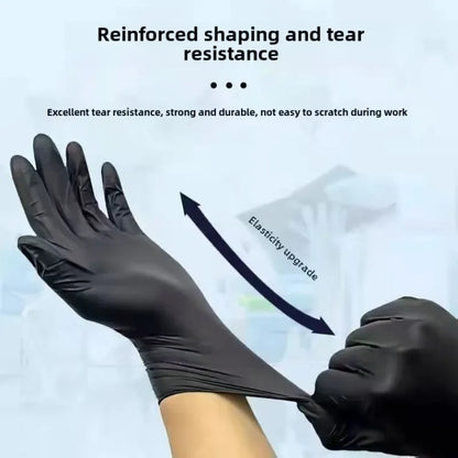 Disposable Nitrile Gloves – Waterproof Black Kitchen & Household Cleaning Gloves - ZOOMNSTORE
