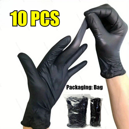 Disposable Nitrile Gloves – Waterproof Black Kitchen & Household Cleaning Gloves - ZOOMNSTORE