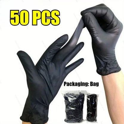 Disposable Nitrile Gloves – Waterproof Black Kitchen & Household Cleaning Gloves - ZOOMNSTORE