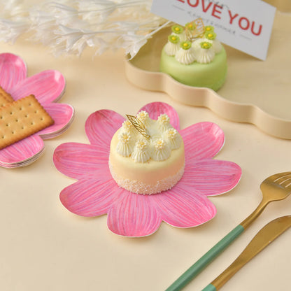 Daisy Flower Paper Plates - Disposable Picnic  Birthday Party Decor - ZOOMNSTORE