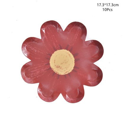 Daisy Flower Paper Plates - Disposable Picnic  Birthday Party Decor - ZOOMNSTORE
