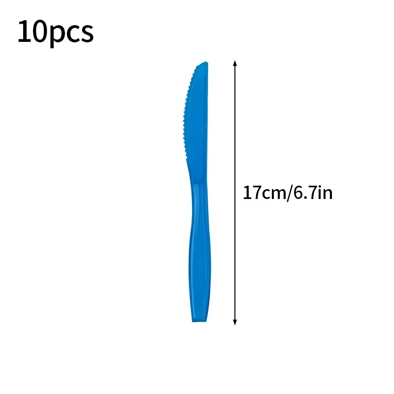 Solid Color Disposable Tableware - Pink  Blue Baby Shower  Birthday Party Supplies - ZOOMNSTORE