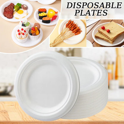 Eco-Friendly Disposable Paper Plates - 50100pcs for Parties  BBQs - ZOOMNSTORE